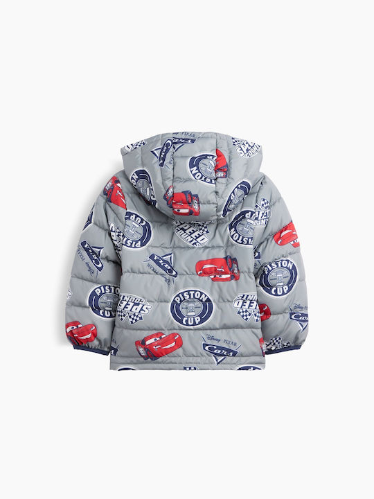 Kids Quilted Short Coat with Hood Pilot Grey
