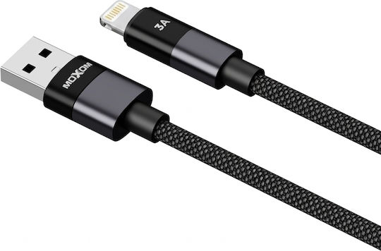 Moxom Braided USB-A to Lightning Cable Μαύρο 1m 022484-Black