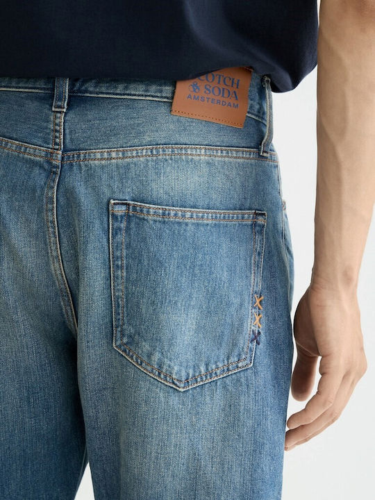 Men's Loose Tapered Fit Blue Jeans Pants