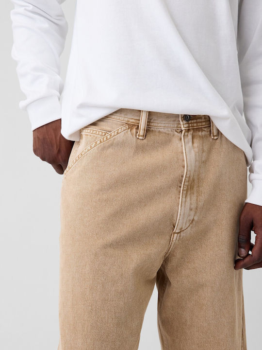 Men's Jeans Pants Slim Baggy Fit Gold Lurex