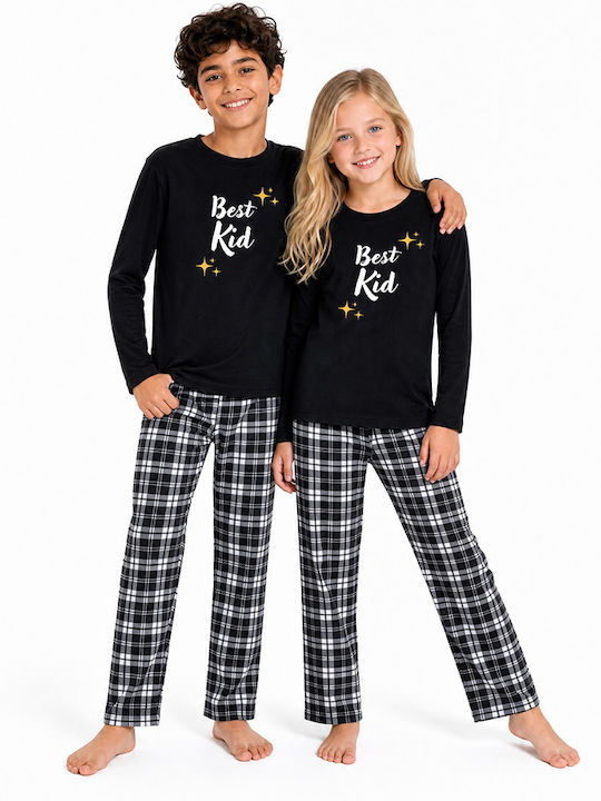 Comfort Kinder-Nachtwäsche Winter Baumwolle Schwarz