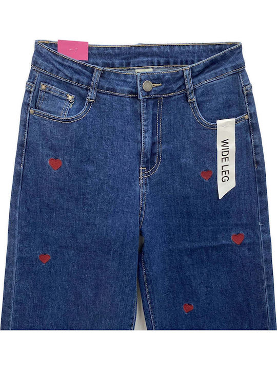 High Rise Women's Jean Pants in Wide Leg Style