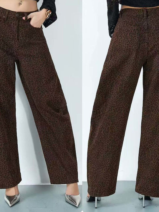 Women's Jean Pants in Balloon Leg Style Brown