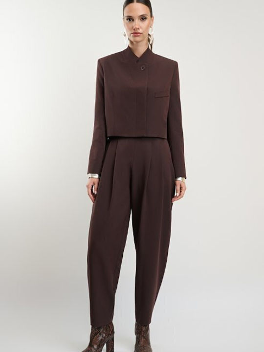 Désirée Damenhose Hochgebirge Stoff mit Gummiband Slim Passform Braun