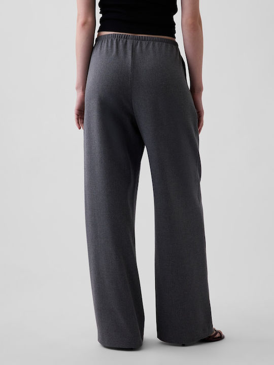 Women's Fabric Trousers with Elastic Dark Heather Grey