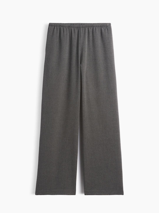 Women's Fabric Trousers with Elastic Dark Heather Grey