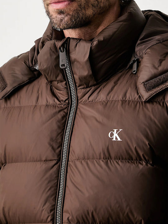 Winter Jacket Puffer Waterproof Dark Brown