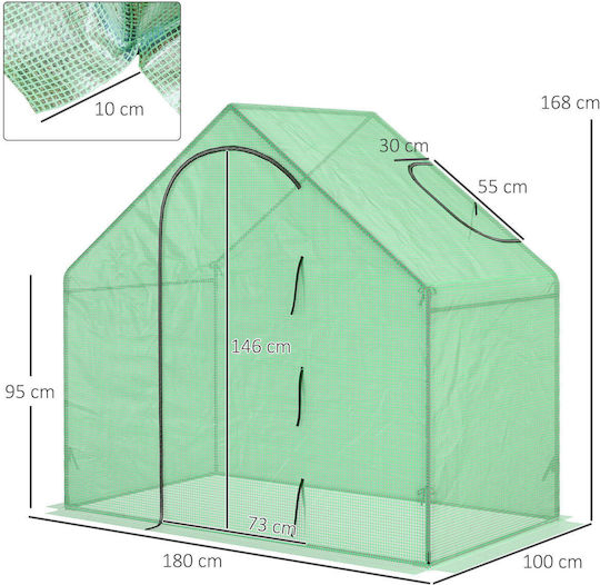 845-154V01 House Type Greenhouse 1.8x1x1.68m