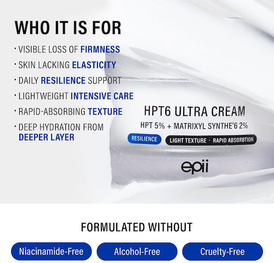 HPT6 Ultra Cream 5% Light Face Cream for Moisturizing, Anti-aging & Firming 50ml