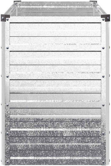 vidaXL Метална Саксия За Цветя Сребриста 100x40x55см