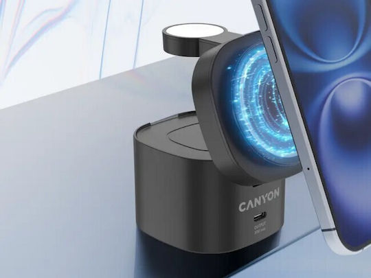 Canyon Kabellose Ladestation Qi 30W Schwarze (CNS-WCS405BW/A)