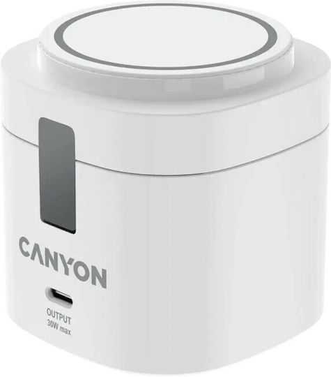 Canyon Kabelloses Handyladegerät (Qi Pad) 30W Stromlieferung Weiß