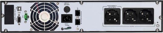 Power On ROL-1000 2U UPS On-Line 1000VA with 3 Schuko AC Outlets