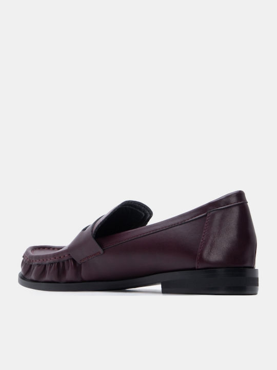 Mocasini Dama Loafers În Culoare Burgundia