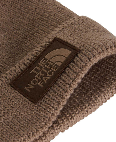 Logo Box Beanie Männlicher Strickmütze in Braun