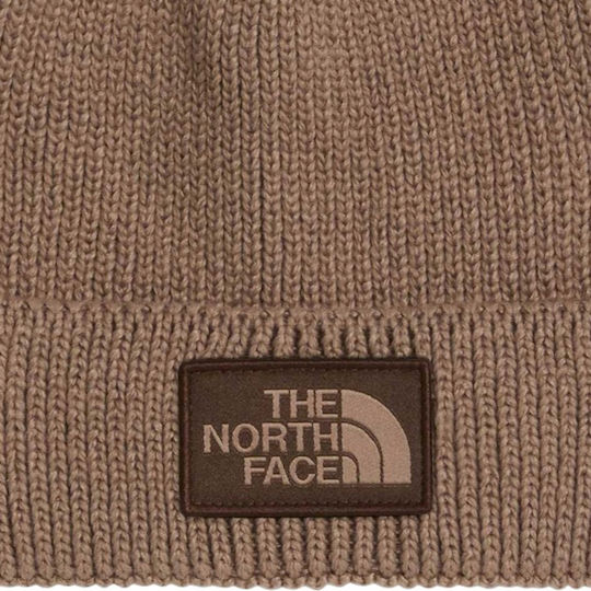 Logo Box Beanie Männlicher Strickmütze in Braun