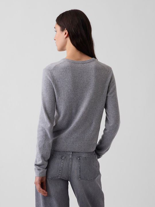 Korte Gestrickte Damen Strickjacke Heather Grau