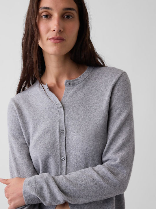 Korte Gestrickte Damen Strickjacke Heather Grau