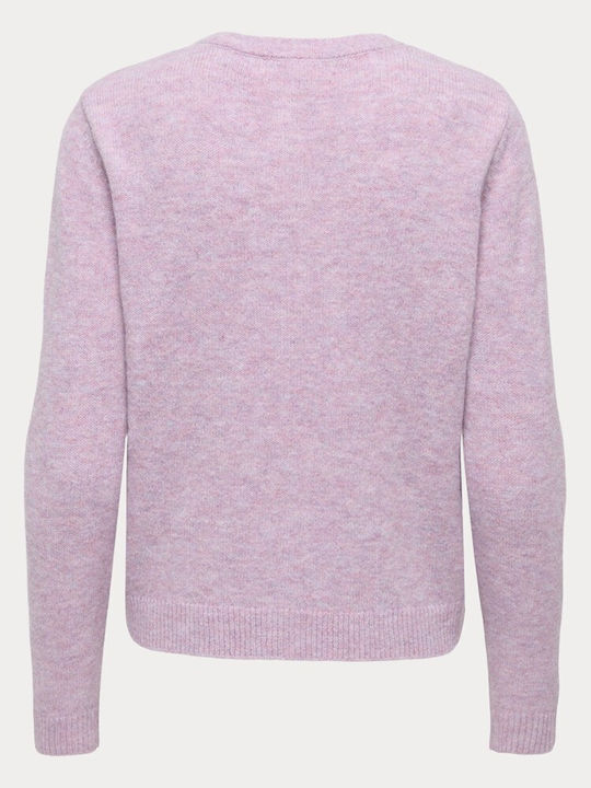 Lange Gestrickte Damen Strickjacke mit Knöpfen Rose Smoke