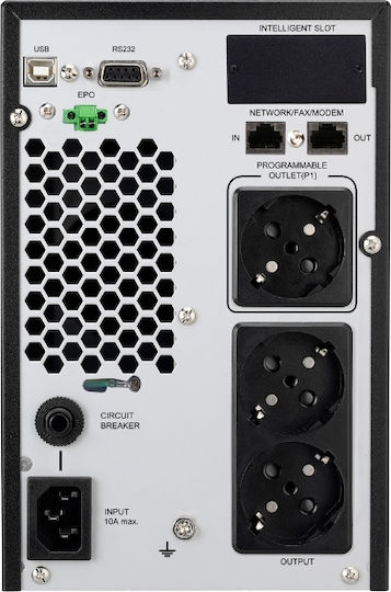 Power On TOL-1000 UPS (VFI) On-Line 1000VA Mit 3 Schuko Steckdosen
