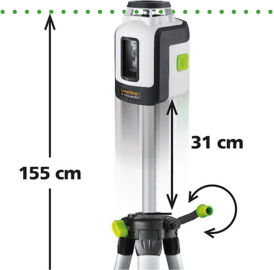 Laserliner LL-081.118E Γραμμικό Αλφάδι Laser Πράσινης Δέσμης 1.5V με Εύρος Εργασίας 1.5m