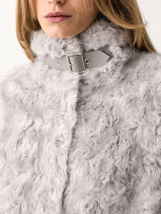 Short Women's Fur Light Grey