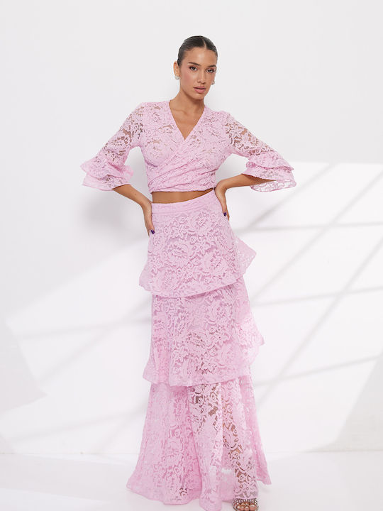 Set Mit Maxi Rosa Damenröcke