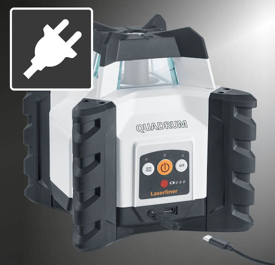 Laserliner Quadrum Compact 210S Περιστροφικό Αλφάδι Laser Κόκκινης Δέσμης 7.4V με Εύρος Εργασίας 40m