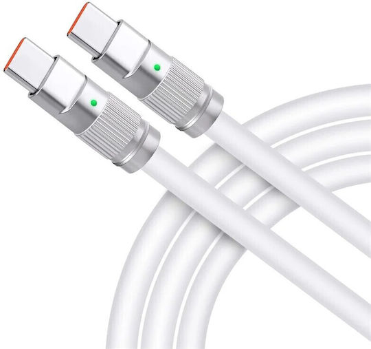 Leewello USB 2.0 Cable USB-C male - USB-C 100W Λευκό 2m