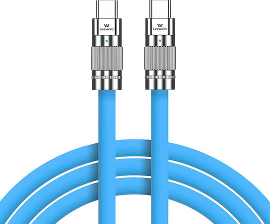 Leewello USB 2.0 Cable USB-C male - USB-A 100W Μπλε 1.2m