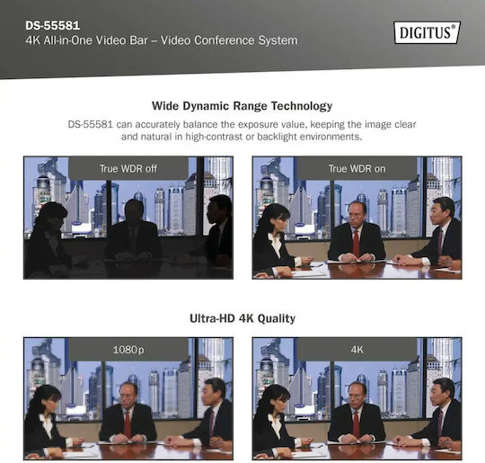 Digitus DS-55581 Σύστημα Συνδιάσκεψης 4K Ultra HD Μαύρο