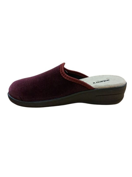 Leder Damen Hausschuhe Burgundisch