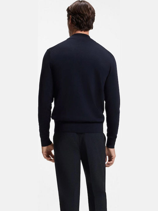 Men's Knitted Cardigan with Buttons Dark Blue