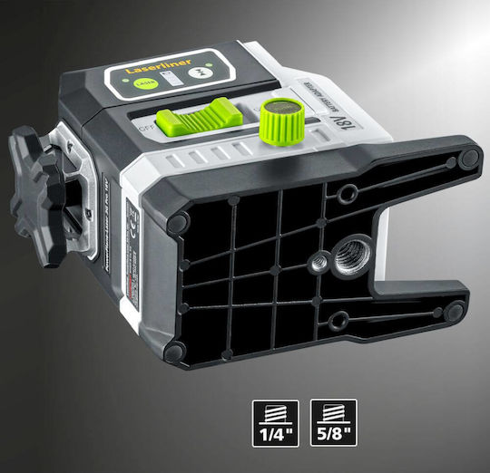 Laserliner Pro PowerPlane-Laser 3G Γραμμικό Αλφάδι Laser Πράσινης Δέσμης 18V με Εύρος Εργασίας 60m