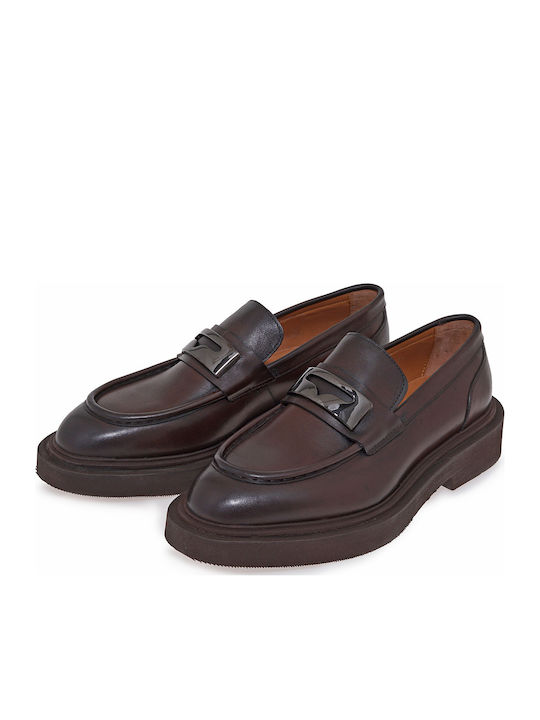 Leather Men's Loafers in Brown Colour