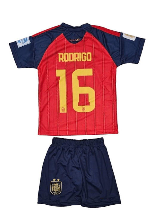 Детски Комплект Футбол Rodrigo Национален Отбор на Испания World Cup 2026 Червен Balón De Oro Red Унисекс Детски Ab198