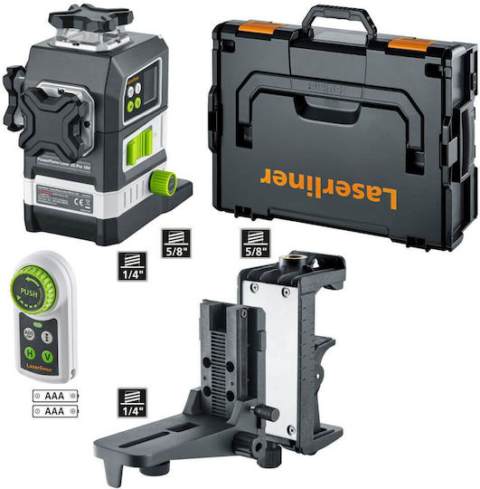 Laserliner Pro PowerPlane-Laser 3G Rotary Laser Level with Green Beam 18V with Working Range 60m