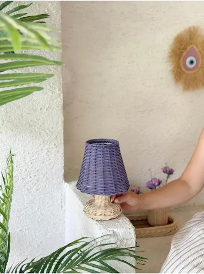 SteweHome Table Lamp for E14 Socket with Purple Shade