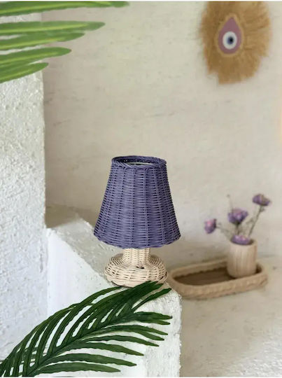 SteweHome Table Lamp for E14 Socket with Purple Shade