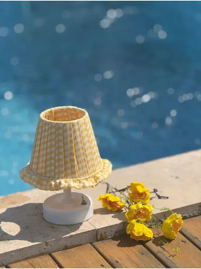 SteweHome Fabric Table Lamp with Yellow Shade and White Base SteweHome Fabric Table Lamp with Yellow Shade and White Base
