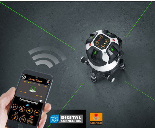 Laserliner PowerCross-Laser 8G Γραμμικό Αλφάδι Laser Πράσινης Δέσμης 5V με Εύρος Εργασίας 55m