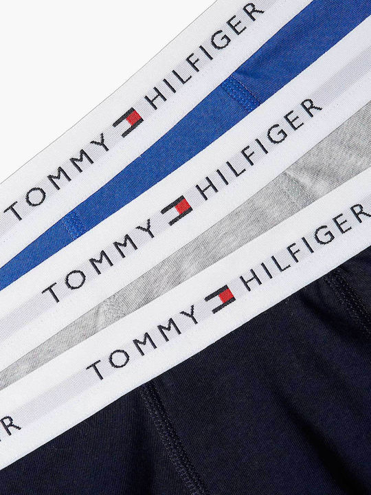 Tommy Hilfiger Комплект Детски Боксерки 3 Броя Сив H Opulent Blue Navy Blue