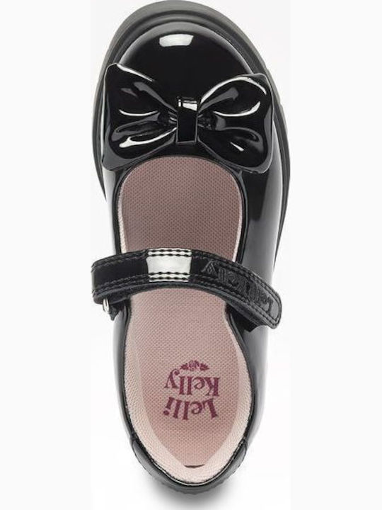Kids Ballerinas with Hook & Loop Closure Patent Leather Black