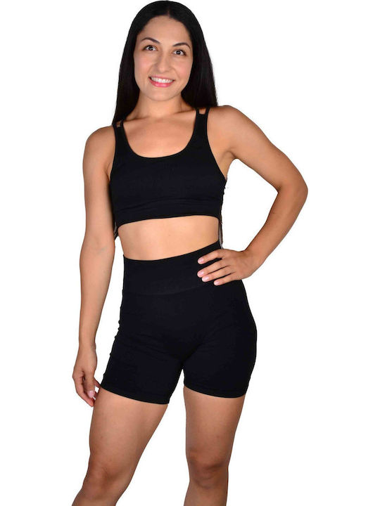 Leggings Pentru Instruire De Ciclism Pentru Femei Colanți De Strângere Talie Înaltă Și Push Up Negru