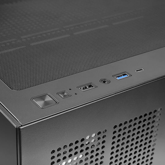 Tacens MCV5 Gaming Midi-Turm Computergehäuse mit Seitenfenster Schwarz