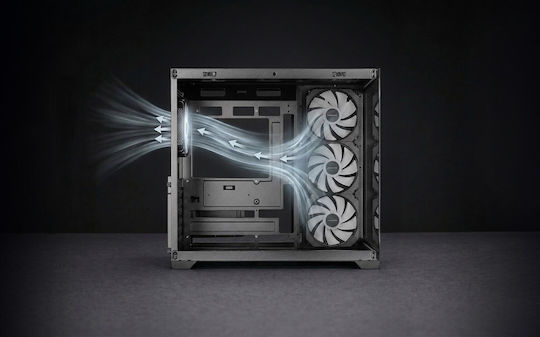 Tacens MCV5 Gaming Midi-Turm Computergehäuse mit Seitenfenster Schwarz