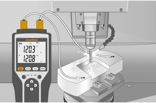 Laserliner Thermomaster Plus Set Digitales Thermometer Doppeltemperaturmesser