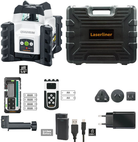 Laserliner Quadrum Compact GT M300 S Περιστροφικό Αλφάδι Laser Πράσινης Δέσμης 7.4V με Εύρος Εργασίας 40m