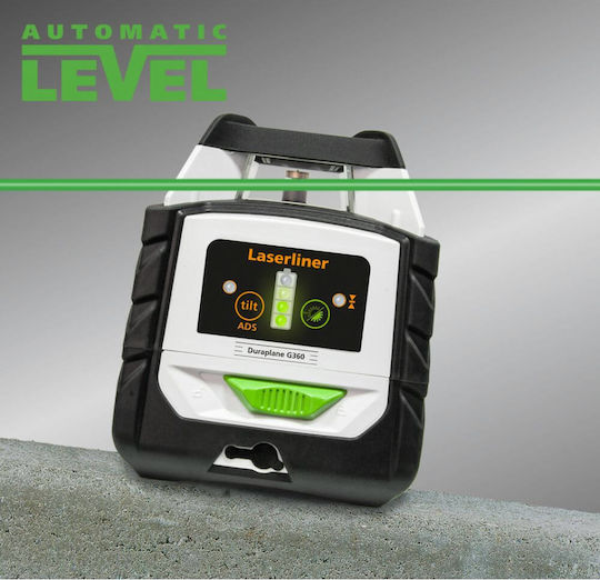 Laserliner Duraplane G360 Set Περιστροφικό Αλφάδι Laser Πράσινης Δέσμης 7.4V με Εύρος Εργασίας 1.75m