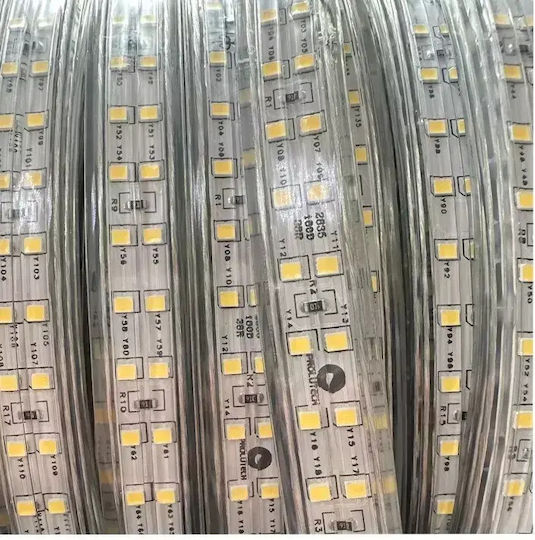 Prolutech Bandă LED Impermeabilă 220V Lumină Alb Natural 25m Tip SMD2835 cu Sursă de Alimentare